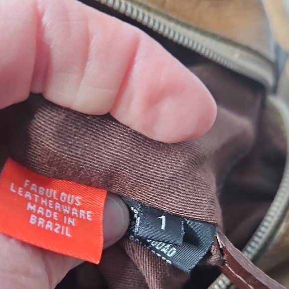 dulce Two Tone Brown Women's Brazalian Leather Handbag - Picture 14 of 17